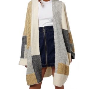 Awesome Topshop open front patchwork cardigan.